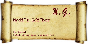Mráz Gábor névjegykártya