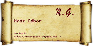 Mráz Gábor névjegykártya